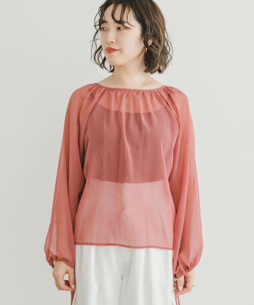 ITEMS URBANRESEARCH(アイテムズ アーバンリサーチ)の「シアーストライプギャザーブラウス(シャツ/ブラウス・レディース・ブラック/オフホワイト/ピンク・FREE)」の16枚目の写真