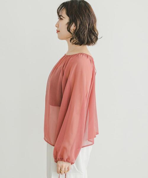 ITEMS URBANRESEARCH(アイテムズ アーバンリサーチ)の「シアーストライプギャザーブラウス(シャツ/ブラウス・レディース・ブラック/オフホワイト/ピンク・FREE)」の15枚目の写真
