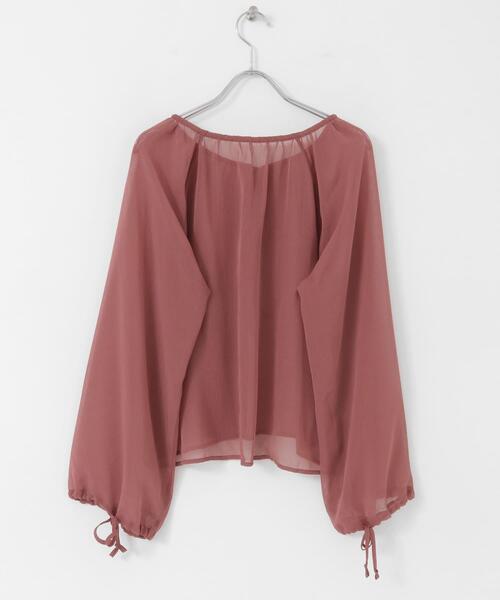 ITEMS URBANRESEARCH(アイテムズ アーバンリサーチ)の「シアーストライプギャザーブラウス(シャツ/ブラウス・レディース・ブラック/オフホワイト/ピンク・FREE)」の12枚目の写真
