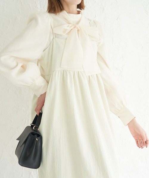 ROPE' PICNIC(ロペピクニック)の「キャミワンピース(ワンピース・レディース・キナリ/ブラック/ブルー・38)」の1枚目の写真