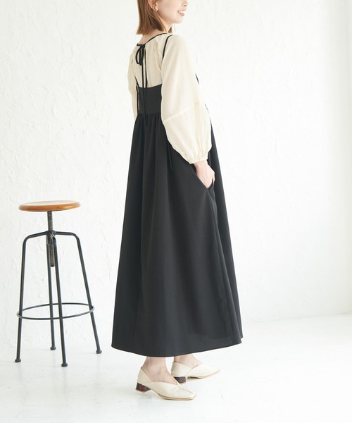 ROPE' PICNIC(ロペピクニック)の「キャミワンピース(ワンピース・レディース・キナリ/ブラック/ブルー・38)」の5枚目の写真