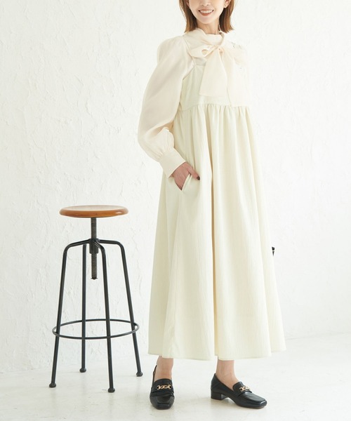 ROPE' PICNIC(ロペピクニック)の「キャミワンピース(ワンピース・レディース・キナリ/ブラック/ブルー・38)」の8枚目の写真