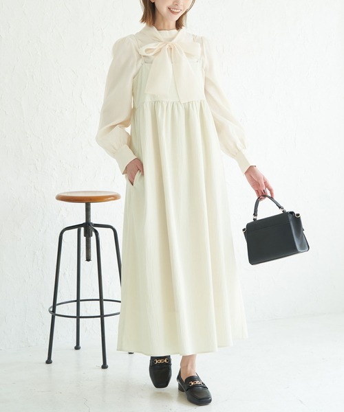 ROPE' PICNIC(ロペピクニック)の「キャミワンピース(ワンピース・レディース・キナリ/ブラック/ブルー・38)」の9枚目の写真