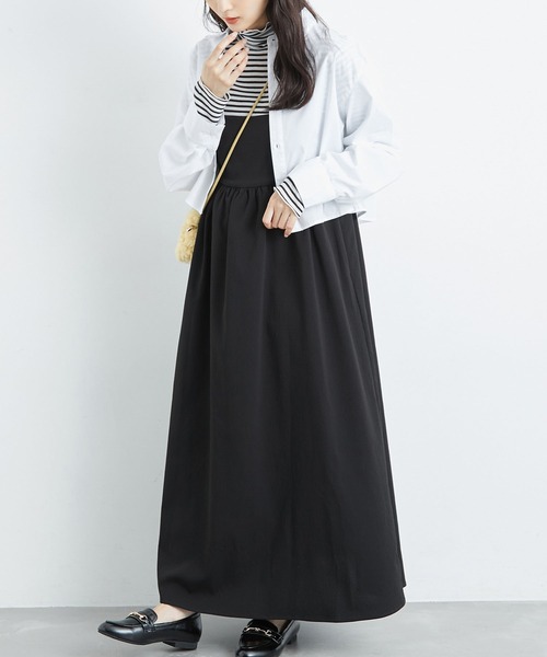ROPE' PICNIC(ロペピクニック)の「キャミワンピース(ワンピース・レディース・キナリ/ブラック/ブルー・38)」の15枚目の写真