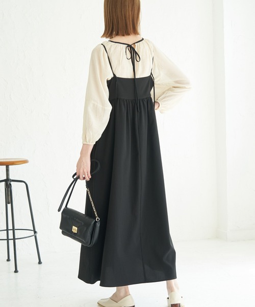 ROPE' PICNIC(ロペピクニック)の「キャミワンピース(ワンピース・レディース・キナリ/ブラック/ブルー・38)」の6枚目の写真