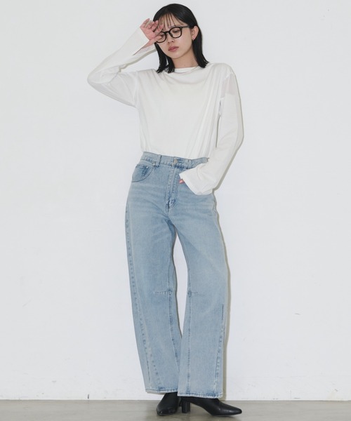 Aunt Marie's(アントマリーズ)の「シアー切り替えロングスリーブTシャツ(Tシャツ/カットソー・レディース・ブラック/ホワイト/チャコールグレー/その他・FREE)」の10枚目の写真