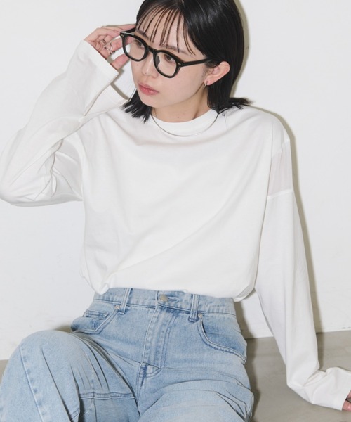 Aunt Marie's(アントマリーズ)の「シアー切り替えロングスリーブTシャツ(Tシャツ/カットソー・レディース・ブラック/ホワイト/チャコールグレー/その他・FREE)」の7枚目の写真