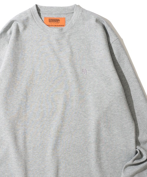 UNIVERSAL OVERALL(ユニバーサルオーバーオール)の「【UNIVERSAL OVERALL】別注 リラックスフィット 刺繍 ポンチロングスリーブTシャツ(Tシャツ/カットソー・メンズ・ホワイト/ブラック/チャコールグレー/オートミール/杢グレー/カーキ・MEDIUM/LARGE/X-LARGE)」の4枚目の写真
