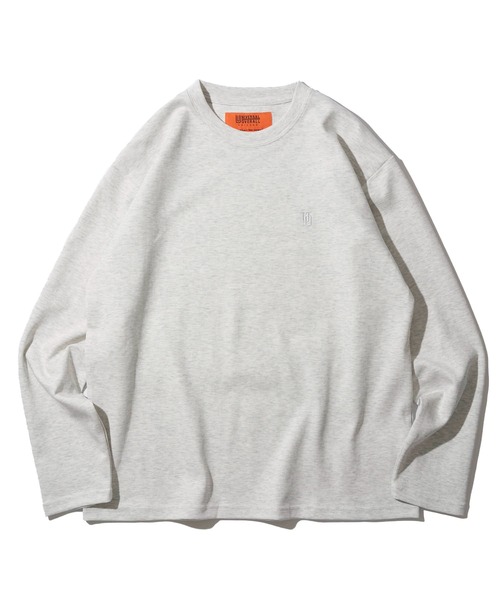 UNIVERSAL OVERALL(ユニバーサルオーバーオール)の「【UNIVERSAL OVERALL】別注 リラックスフィット 刺繍 ポンチロングスリーブTシャツ(Tシャツ/カットソー・メンズ・ホワイト/ブラック/チャコールグレー/オートミール/杢グレー/カーキ・MEDIUM/LARGE/X-LARGE)」の8枚目の写真