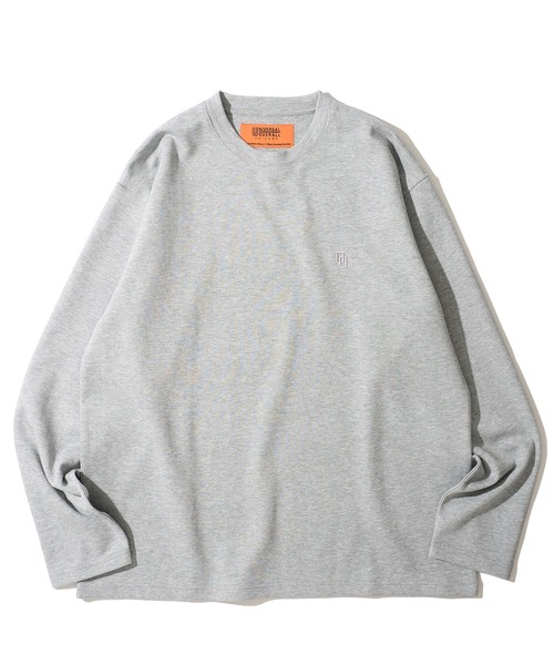 UNIVERSAL OVERALL(ユニバーサルオーバーオール)の「【UNIVERSAL OVERALL】別注 リラックスフィット 刺繍 ポンチロングスリーブTシャツ(Tシャツ/カットソー・メンズ・ホワイト/ブラック/チャコールグレー/オートミール/杢グレー/カーキ・MEDIUM/LARGE/X-LARGE)」の15枚目の写真