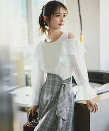 PROPORTION BODY DRESSING | シアーラッフルスリーブニット / 1213270803(ニット/セーター)