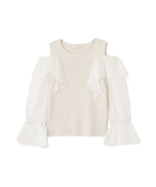 PROPORTION BODY DRESSING(プロポーションボディドレッシング)の「シアーラッフルスリーブニット / 1213270803(ニット/セーター・レディース・ホワイト系その他/ピンク/ブラック・FREE)」の11枚目の写真