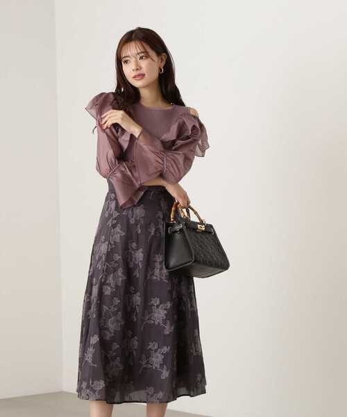 PROPORTION BODY DRESSING(プロポーションボディドレッシング)の「シアーラッフルスリーブニット / 1213270803(ニット/セーター・レディース・ホワイト系その他/ピンク/ブラック・FREE)」の20枚目の写真