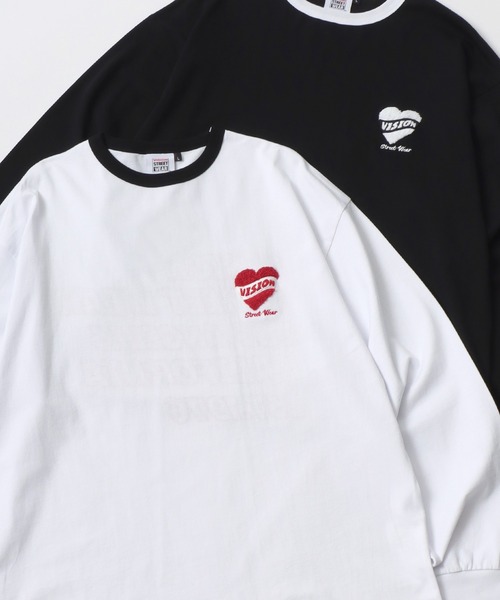 VISION STREET WEAR（ヴィジョンストリートウェア）の「VISION STREET WEAR/ヴィジョンストリートウェア オーバーサイズ グラフィック ロングスリーブTシャツ/袖プリント/リンガー ワンポイント刺繍/バックプリント/レディース メンズ ロンT（Tシャツ/カットソー・メンズ・ホワイト/ホワイト系その他/ホワイト系その他3/ブラック/ブラック系その他2/ブラック系その他/ホワイト系その他2・M/L/LL）」の3枚目の写真
