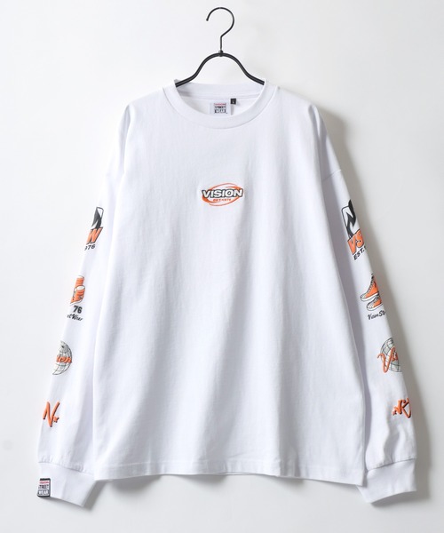 VISION STREET WEAR（ヴィジョンストリートウェア）の「VISION STREET WEAR/ヴィジョンストリートウェア オーバーサイズ グラフィック ロングスリーブTシャツ/袖プリント/リンガー ワンポイント刺繍/バックプリント/レディース メンズ ロンT（Tシャツ/カットソー・メンズ・ホワイト/ホワイト系その他/ホワイト系その他3/ブラック/ブラック系その他2/ブラック系その他/ホワイト系その他2・M/L/LL）」の20枚目の写真