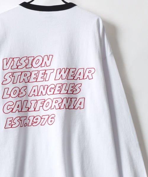 VISION STREET WEAR（ヴィジョンストリートウェア）の「VISION STREET WEAR/ヴィジョンストリートウェア オーバーサイズ グラフィック ロングスリーブTシャツ/袖プリント/リンガー ワンポイント刺繍/バックプリント/レディース メンズ ロンT（Tシャツ/カットソー・メンズ・ホワイト/ホワイト系その他/ホワイト系その他3/ブラック/ブラック系その他2/ブラック系その他/ホワイト系その他2・M/L/LL）」の10枚目の写真