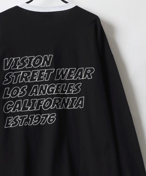 VISION STREET WEAR（ヴィジョンストリートウェア）の「VISION STREET WEAR/ヴィジョンストリートウェア オーバーサイズ グラフィック ロングスリーブTシャツ/袖プリント/リンガー ワンポイント刺繍/バックプリント/レディース メンズ ロンT（Tシャツ/カットソー・メンズ・ホワイト/ホワイト系その他/ホワイト系その他3/ブラック/ブラック系その他2/ブラック系その他/ホワイト系その他2・M/L/LL）」の17枚目の写真