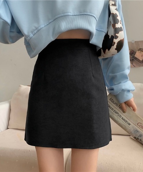 LADY LIKE(レディライク)の「シンプル台形ミニスカート(スカート・レディース・ライトブラウン/ブラック/アイボリー/ダークブラウン・M)」の8枚目の写真