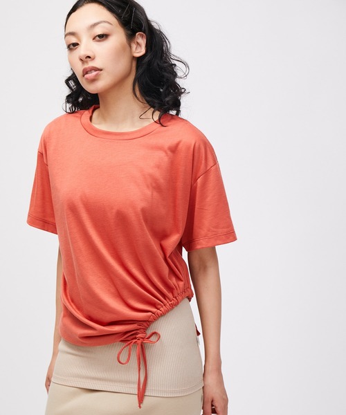 NERGY（ナージー）の「【セットアイテム】【UV & 吸水速乾】タンクレイヤード シャーリングTシャツ（アンサンブル・レディース・レンガ/グリーン/ブラック・FREE）」の10枚目の写真