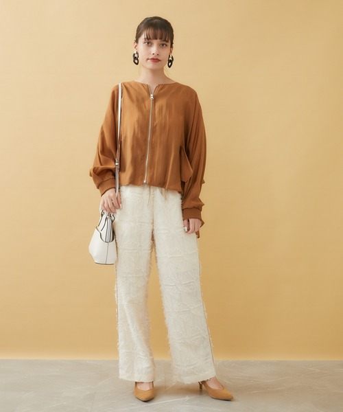 LUGIVA(ルギヴァ)の「LUGIVa カットジャガードパンツ(その他パンツ・レディース・ホワイト/ブラック・FREE)」の6枚目の写真