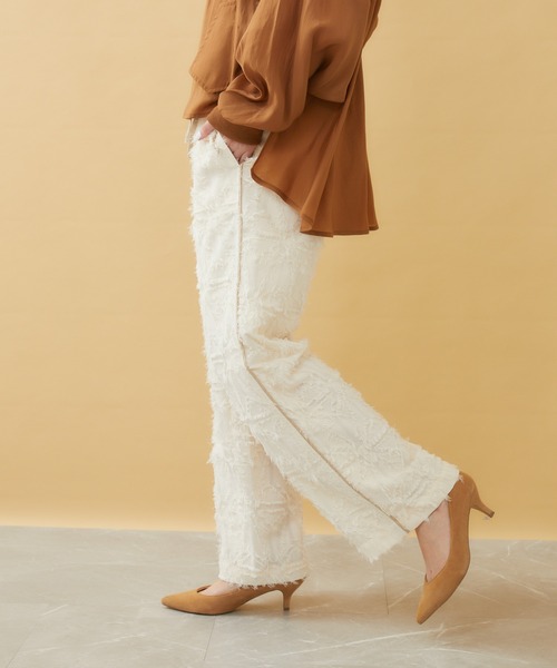 LUGIVA(ルギヴァ)の「LUGIVa カットジャガードパンツ(その他パンツ・レディース・ホワイト/ブラック・FREE)」の20枚目の写真