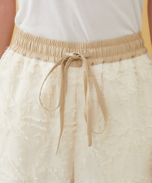 LUGIVA(ルギヴァ)の「LUGIVa カットジャガードパンツ(その他パンツ・レディース・ホワイト/ブラック・FREE)」の9枚目の写真