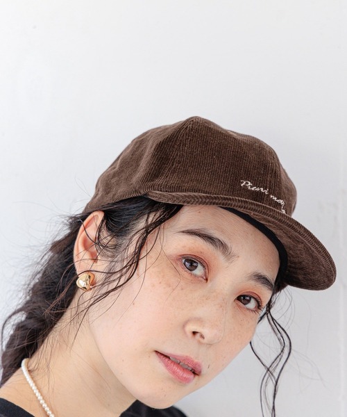 studio CLIP(スタディオクリップ)の「【抗菌防臭】コーデュロイロゴキャップ(キャップ・レディース・ブラック/キャメル/ブラウン/アイボリー・FREE)」の3枚目の写真