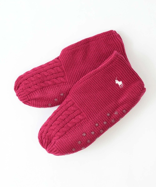 POLO RALPH LAUREN 足底滑り止め付き 内ボア ケーブル編み ルーム