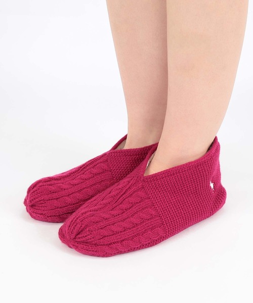 POLO RALPH LAUREN 足底滑り止め付き 内ボア ケーブル編み ルーム