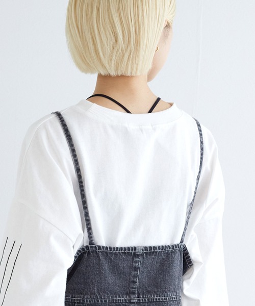 w closet(ダブルクローゼット)の「デニムキャミワンピース(チュニック・レディース・ブルー/ブラック・FREE)」の20枚目の写真