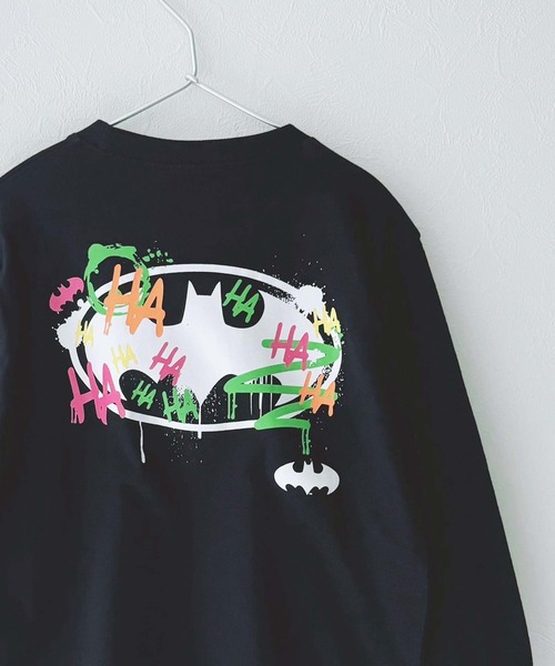 ZI-ON(ジーオン)の「BATMAN バットマン ロゴロンT(Tシャツ/カットソー・キッズ・杢グレー/ネイビー/ベージュ/ブラック/オレンジ/オフホワイト/ネイビー系/ブラック系その他・150cm/140cm/160cm/130cm/110cm/120cm)」の4枚目の写真
