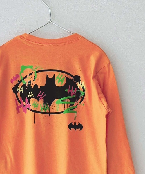ZI-ON(ジーオン)の「BATMAN バットマン ロゴロンT(Tシャツ/カットソー・キッズ・杢グレー/ネイビー/ベージュ/ブラック/オレンジ/オフホワイト/ネイビー系/ブラック系その他・150cm/140cm/160cm/130cm/110cm/120cm)」の1枚目の写真