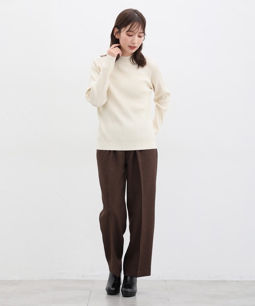 Honeys（ハニーズ）の「ヒアルロン酸ハイネックニット（ニット/セーター・レディース・サックスブルー/アイボリー/ライトブラウン/杢グレー/グリーン/ベージュ/ブラック/レッド系その他/ライトグリーン・L/M/S/LL）」の10枚目の写真