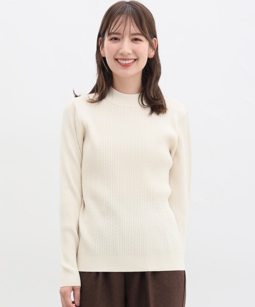 Honeys（ハニーズ）の「ヒアルロン酸ハイネックニット（ニット/セーター・レディース・サックスブルー/アイボリー/ライトブラウン/杢グレー/グリーン/ベージュ/ブラック/レッド系その他/ライトグリーン・L/M/S/LL）」の11枚目の写真