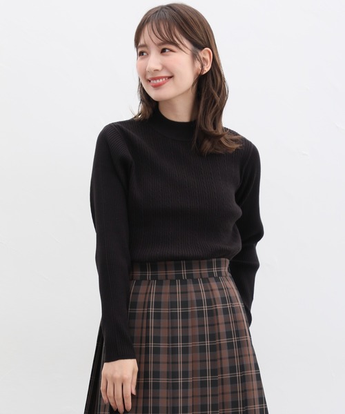 Honeys（ハニーズ）の「ヒアルロン酸ハイネックニット（ニット/セーター・レディース・サックスブルー/アイボリー/ライトブラウン/杢グレー/グリーン/ベージュ/ブラック/レッド系その他/ライトグリーン・L/M/S/LL）」の13枚目の写真