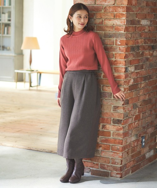 Honeys（ハニーズ）の「ヒアルロン酸ハイネックニット（ニット/セーター・レディース・サックスブルー/アイボリー/ライトブラウン/杢グレー/グリーン/ベージュ/ブラック/レッド系その他/ライトグリーン・L/M/S/LL）」の17枚目の写真