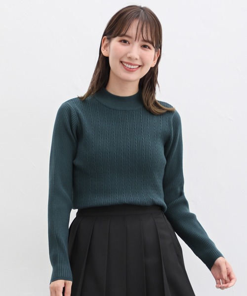 Honeys（ハニーズ）の「ヒアルロン酸ハイネックニット（ニット/セーター・レディース・サックスブルー/アイボリー/ライトブラウン/杢グレー/グリーン/ベージュ/ブラック/レッド系その他/ライトグリーン・L/M/S/LL）」の21枚目の写真