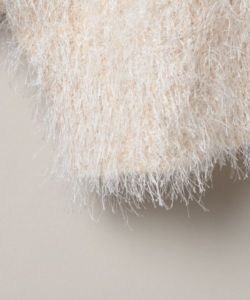 JEANASIS（ジーナシス）の「ブライトシャギーショートクルーカーディガン/983841（カーディガン/ボレロ・レディース・グレー/オフホワイト/ブラック・FREE）」の6枚目の写真