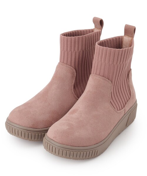 SHOO・LA・RUE（シューラルー）の「◆【リンク】ニットブーツ（ブーツ・キッズ・ブラック/ピンク系・80/20/21/90）」の3枚目の写真