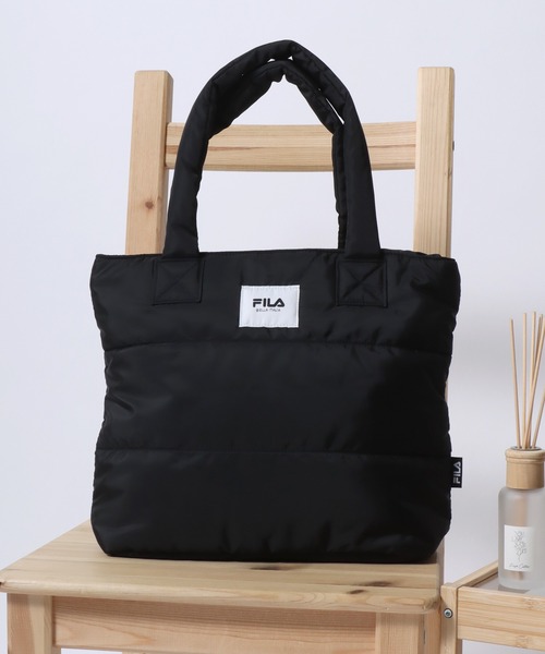 FILA(フィラ)の「FILA(フィラ)ボンディング中綿フェイクダウン キルトトートバッグ/パデッドトート/キルティングバッグ(トートバッグ・レディース・ネイビー/ブラック/グレー・FREE)」の10枚目の写真