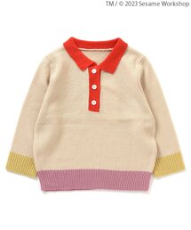 WEB限定 セサミストリート カラーブロックポロニット