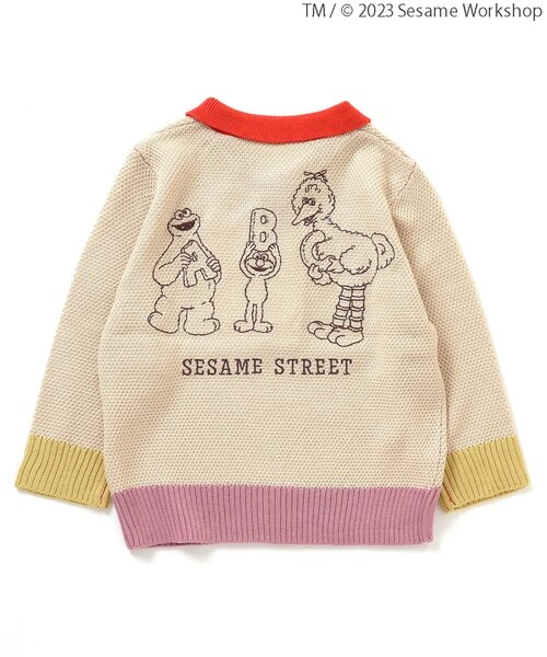 apres les cours(アプレレクール)の「WEB限定 セサミストリート カラーブロックポロニット(ニット/セーター・キッズ・ベージュ/ミント・140/110/80/130/90/120/100)」の4枚目の写真