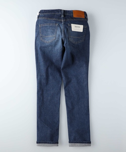 SOMETHING(サムシング)の「SOMETHING(サムシング)「HANA」 テーパードパンツ(デニムパンツ・レディース・ダークインディゴブルー・25inch/30inch/29inch/26inch/27inch/28inch)」の2枚目の写真