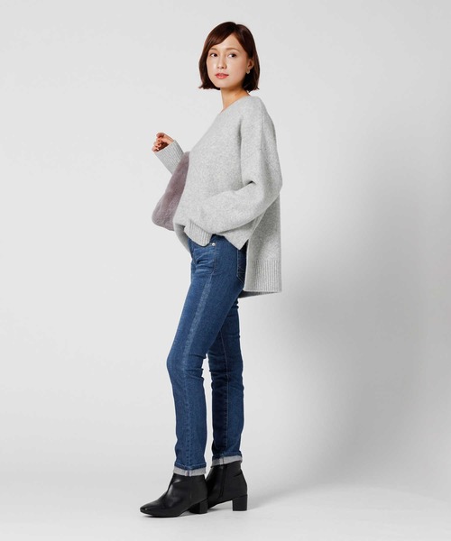 SOMETHING(サムシング)の「SOMETHING(サムシング)「HANA」 テーパードパンツ(デニムパンツ・レディース・ダークインディゴブルー・25inch/30inch/29inch/26inch/27inch/28inch)」の9枚目の写真