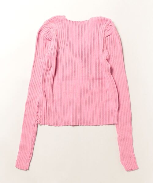 Jasmine Grandiflorum(ジャスミングランディフローラム)の「【Jasmine】リブ編みハートネックトップス (AW)(ニット/セーター・レディース・ピンク/ブラック/グレー/ホワイト・FREE)」の5枚目の写真