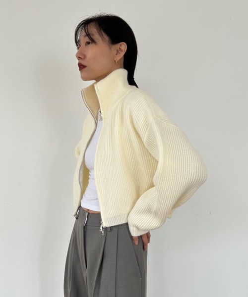 ダブルジップ リブニット カーディガン（カーディガン/ボレロ）｜Didot