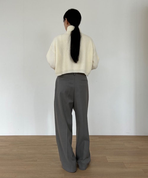 Didot.showroom(ディドット ショールーム)の「ダブルジップ リブニット カーディガン(カーディガン/ボレロ・レディース・オレンジ/グリーン/グレー/アイボリー・FREE)」の10枚目の写真