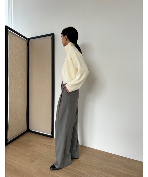 Didot.showroom(ディドット ショールーム)の「ダブルジップ リブニット カーディガン(カーディガン/ボレロ・レディース・オレンジ/グリーン/グレー/アイボリー・FREE)」の12枚目の写真