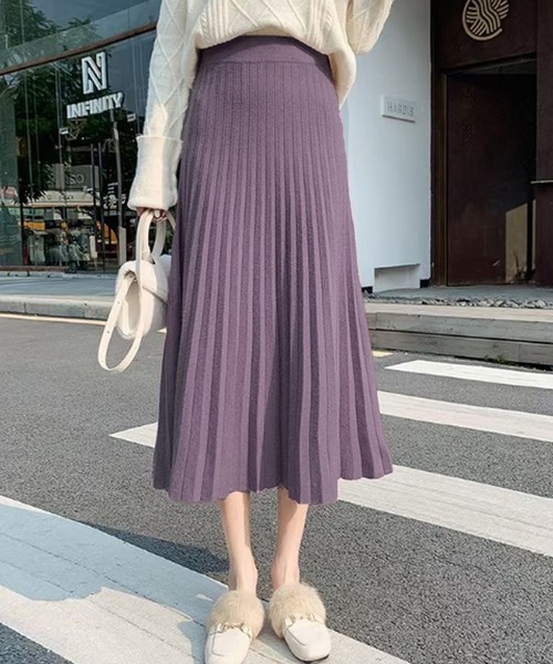 ☆新品☆　adabat　アダバット　レディース　プリーツ　ニットスカート サイドラインニットスカート | アダバットストリーム(ADABAT STREAM