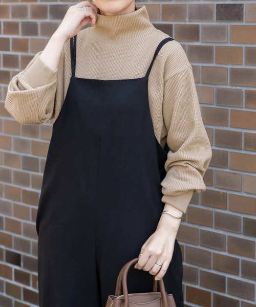 FORK&SPOON(フォークアンドスプーン)の「FORK&SPOON 起毛ワッフルタートルプルオーバー(Tシャツ/カットソー・レディース・ベージュ/オフホワイト/チャコールグレー・1)」の3枚目の写真